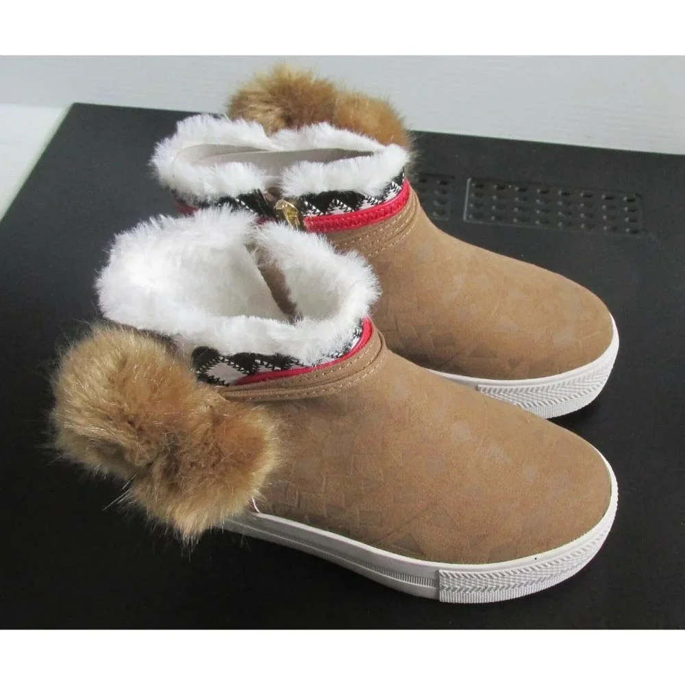 New - ✪ ASH ✪ - Faux Suede FUR POM POM Sneaker BOOTIE for KIDS GIRLS